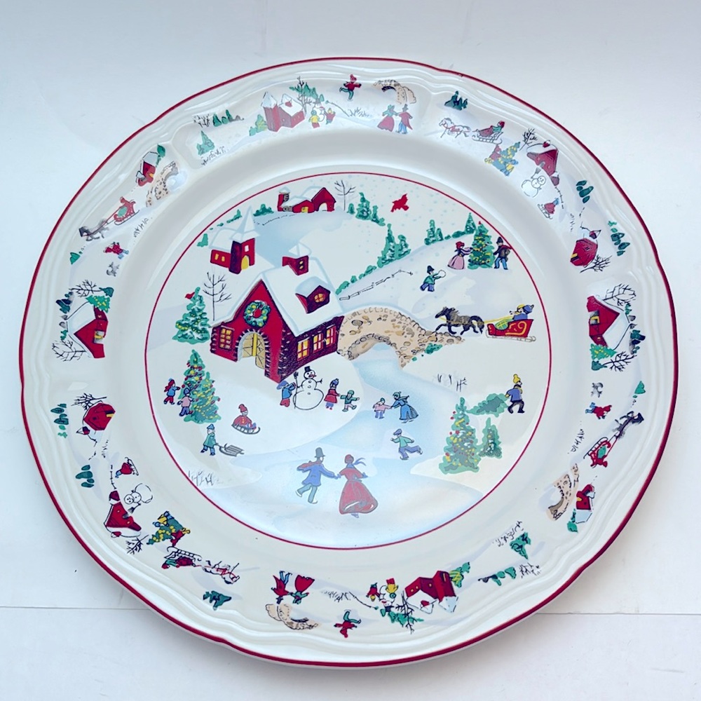 Farberware White Christmas 1995 Dinner Plates by Katherine Babanovsky Set of 4